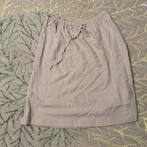 Orvis natural 100% linen, a line drawstring elastic waist pocket skirt LP NWOT